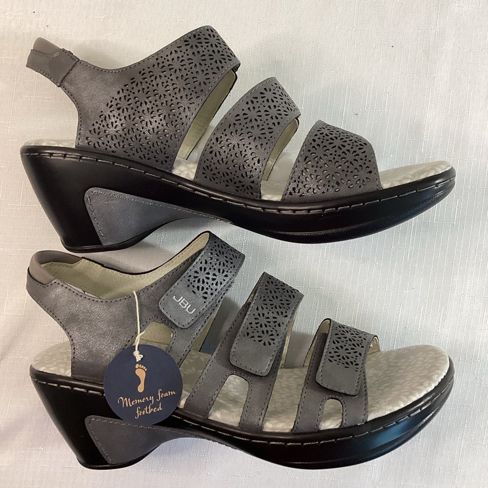 JBU Jambu Women's Charcoal Gray Strappy Sandals NWT Size 9 - Picture 12 of 14